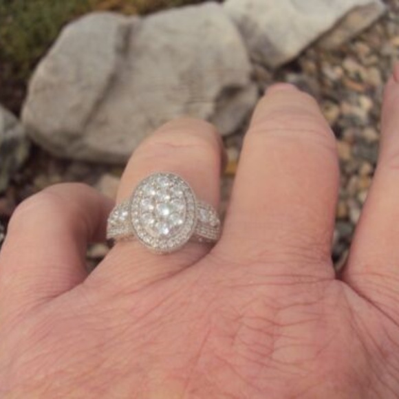 QVC 1.10ct Diamonique Sterling Silver Ring by IMENA Sz 8 NWOT - Picture 5 of 9